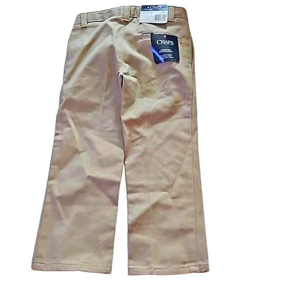 NWOT Chaps Boys School Uniform Pleated Twill Pants - Size 4 Regular Khaki - Picture 3 of 5